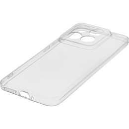 Силиконовый чехол для Xiaomi 14 Red Line с защитой камеры глянцевый Прозрачный