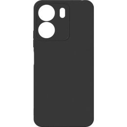 Силиконовый чехол для Xiaomi Poco C65 Red Line с защитой камеры матовый Черный