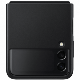 Чехол накладка для Samsung Galaxy Z Flip 3 Leather Cover EF-VF711LBEGRU Черный
