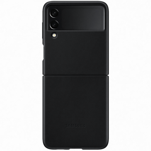 Чехол накладка для Samsung Galaxy Z Flip 3 Leather Cover EF-VF711LBEGRU Черный