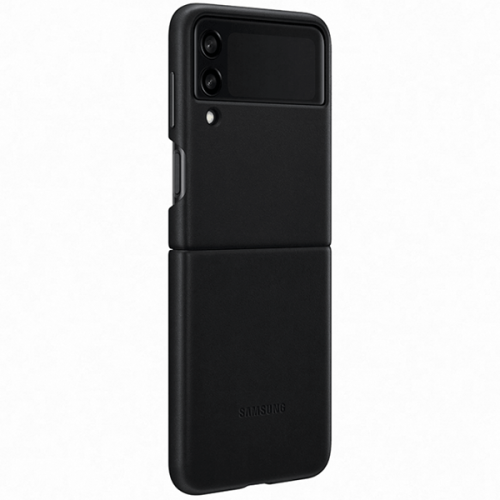 Чехол накладка для Samsung Galaxy Z Flip 3 Leather Cover EF-VF711LBEGRU Черный