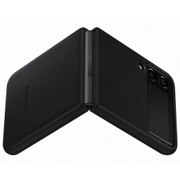 Чехол накладка для Samsung Galaxy Z Flip 3 Leather Cover EF-VF711LBEGRU Черный