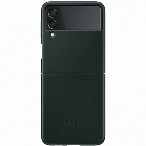 Чехол накладка для Samsung Galaxy Z Flip 3 Leather Cover EF-VF711LGEGRU Зеленый