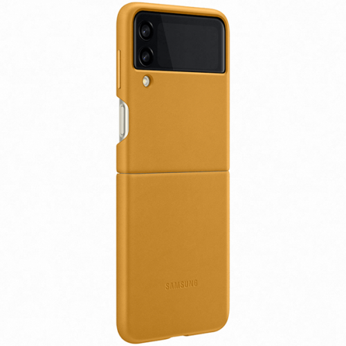 Чехол накладка для Samsung Galaxy Z Flip 3 Leather Cover EF-VF711LYEGRU Коричневый