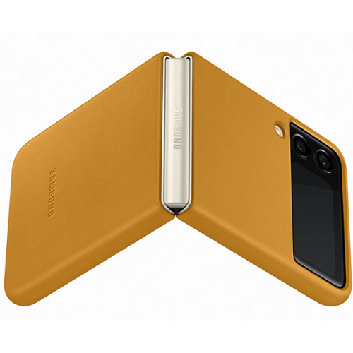 Чехол накладка для Samsung Galaxy Z Flip 3 Leather Cover EF-VF711LYEGRU Коричневый