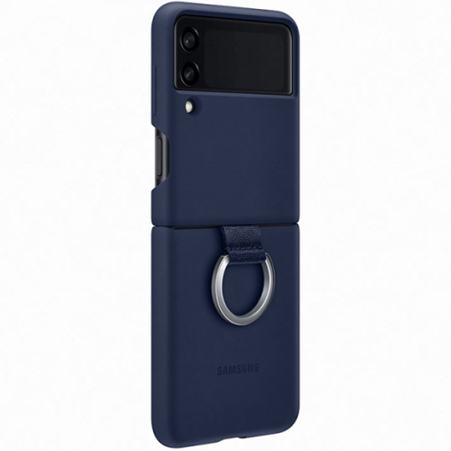 Силиконовый чехол для Samsung Galaxy Z Flip 3 Silicone Cover with Ring EF-PF711TNEGRU Синий