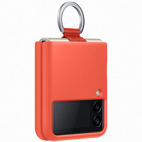 Силиконовый чехол для Samsung Galaxy Z Flip 3 Silicone Cover with Ring EF-PF711TPEGRU Розовый