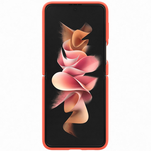 Силиконовый чехол для Samsung Galaxy Z Flip 3 Silicone Cover with Ring EF-PF711TPEGRU Розовый