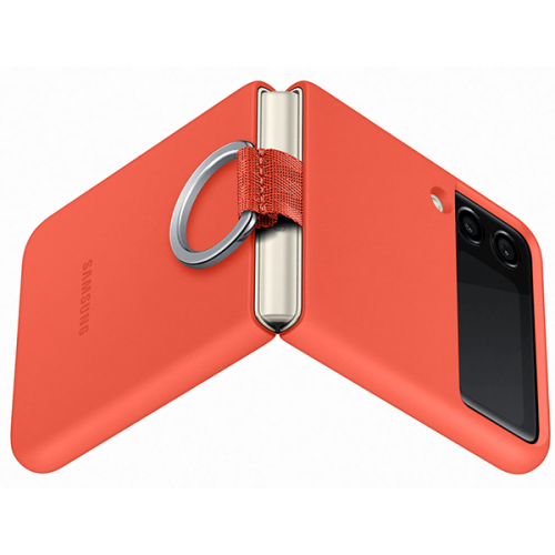 Силиконовый чехол для Samsung Galaxy Z Flip 3 Silicone Cover with Ring EF-PF711TPEGRU Розовый