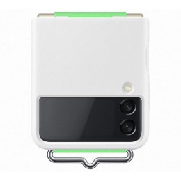 Силиконовый чехол для Samsung Galaxy Z Flip 3 Silicone Cover with Strap EF-GF711TWEGRU Белый