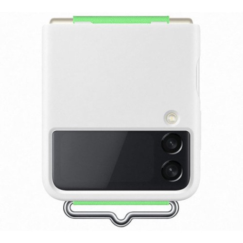 Силиконовый чехол для Samsung Galaxy Z Flip 3 Silicone Cover with Strap EF-GF711TWEGRU Белый