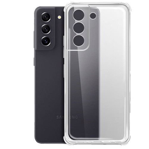 Силиконовый чехол для Samsung Galaxy S21 FE iBox Crystal с усиленными углами и защитой камеры Прозрачный