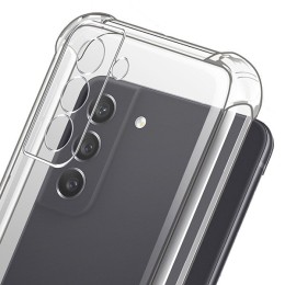 Силиконовый чехол для Samsung Galaxy S21 FE iBox Crystal с усиленными углами и защитой камеры Прозрачный