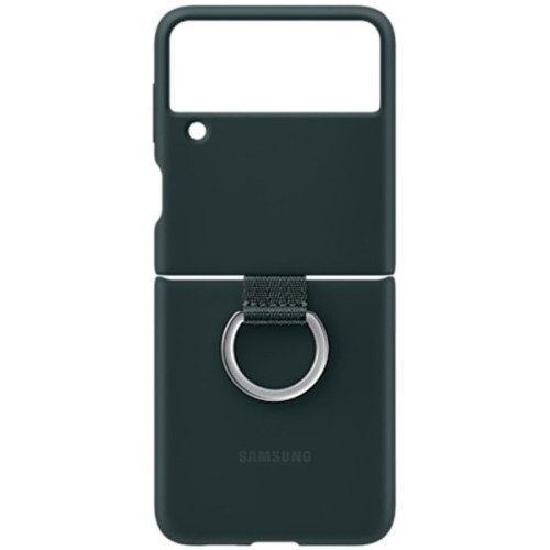 Силиконовый чехол для Samsung Galaxy Z Flip 3 Silicone Cover with Ring EF-PF711TGEGRU Темно зеленый