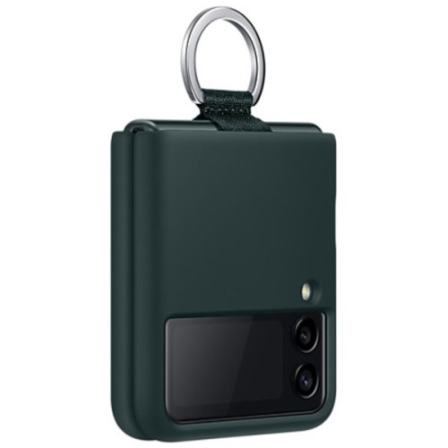 Силиконовый чехол для Samsung Galaxy Z Flip 3 Silicone Cover with Ring EF-PF711TGEGRU Темно зеленый