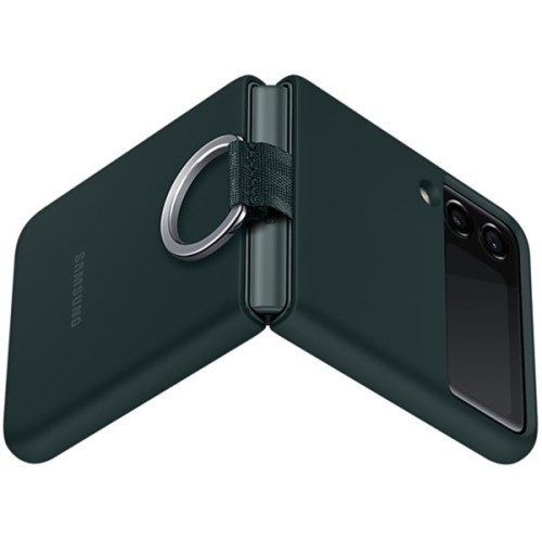 Силиконовый чехол для Samsung Galaxy Z Flip 3 Silicone Cover with Ring EF-PF711TGEGRU Темно зеленый