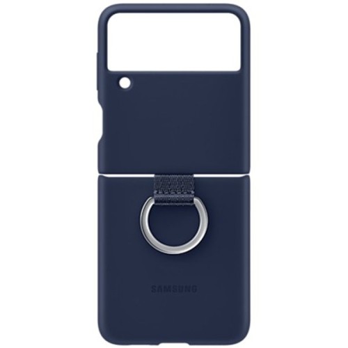 Силиконовый чехол для Samsung Galaxy Z Flip 3 Silicone Cover with Ring EF-PF711TNEGRU Темно синий