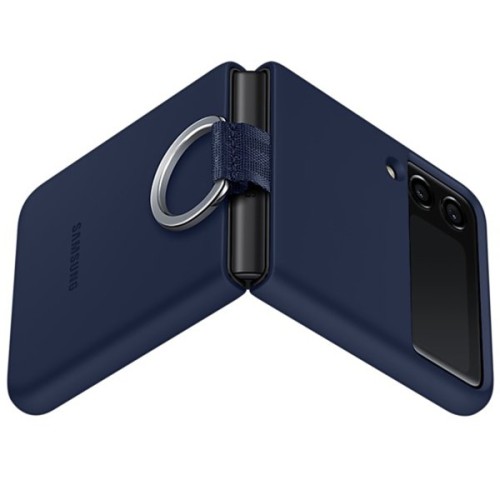 Силиконовый чехол для Samsung Galaxy Z Flip 3 Silicone Cover with Ring EF-PF711TNEGRU Темно синий
