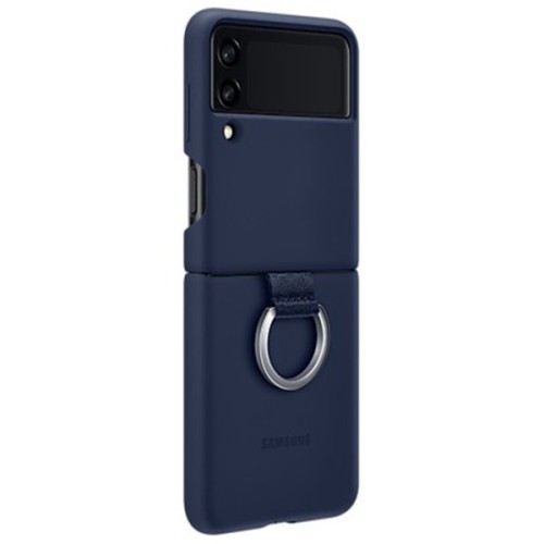 Силиконовый чехол для Samsung Galaxy Z Flip 3 Silicone Cover with Ring EF-PF711TNEGRU Темно синий