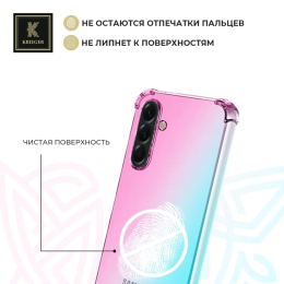Силиконовый чехол для Samsung Galaxy A56 Krieger Mix 1.5мм противоударный Розово-зеленый