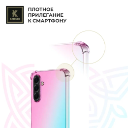 Силиконовый чехол для Samsung Galaxy A56 Krieger Mix 1.5мм противоударный Розово-зеленый