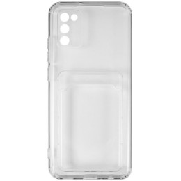 Силиконовый чехол для Samsung Galaxy A02S iBox Crystal с защитой камеры и кардхолдером Прозрачный