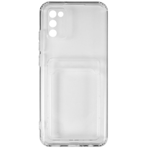 Силиконовый чехол для Samsung Galaxy A02S iBox Crystal с защитой камеры и кардхолдером Прозрачный