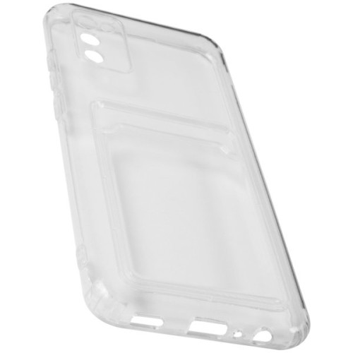Силиконовый чехол для Samsung Galaxy A02S iBox Crystal с защитой камеры и кардхолдером Прозрачный