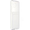 Силиконовый чехол для Samsung Galaxy A03 Silicone Card Holder Case с защитой камеры Прозрачный