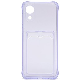 Силиконовый чехол для Samsung Galaxy A03 Core Silicone Card Holder Case Сиреневый