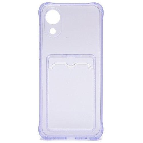 Силиконовый чехол для Samsung Galaxy A03 Core Silicone Card Holder Case Сиреневый