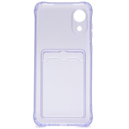 Силиконовый чехол для Samsung Galaxy A03 Core Silicone Card Holder Case Сиреневый