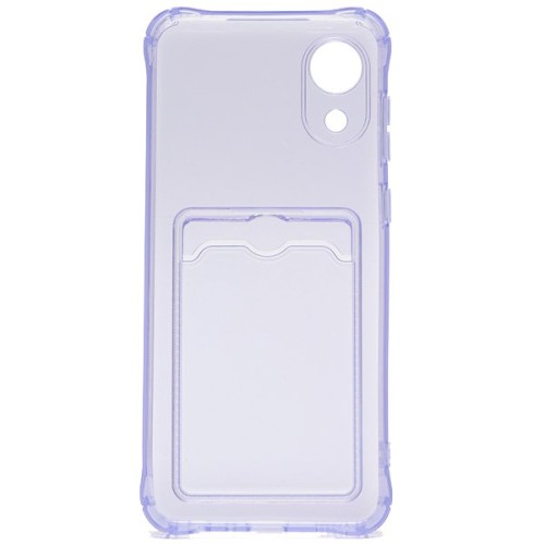 Силиконовый чехол для Samsung Galaxy A03 Core Silicone Card Holder Case Сиреневый