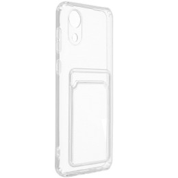 Силиконовый чехол для Samsung Galaxy A03 Core Silicone Card Holder Case Прозрачный