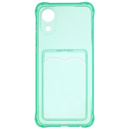 Силиконовый чехол для Samsung Galaxy A03 Core Silicone Card Holder Case Мятный