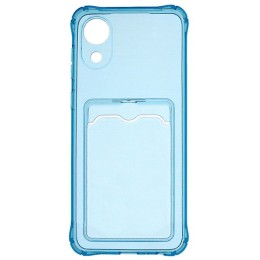 Силиконовый чехол для Samsung Galaxy A03 Core Silicone Card Holder Case Голубой