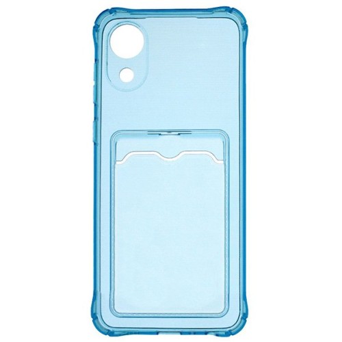 Силиконовый чехол для Samsung Galaxy A03 Core Silicone Card Holder Case Голубой