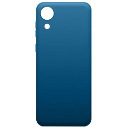 Силиконовый чехол для Samsung Galaxy A03 Core Soft с микрофиброй Синий