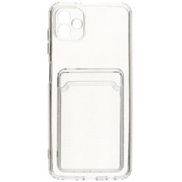 Силиконовый чехол для Samsung Galaxy A04 TPU 1.5мм с картхолдером и защитой камеры Прозрачный