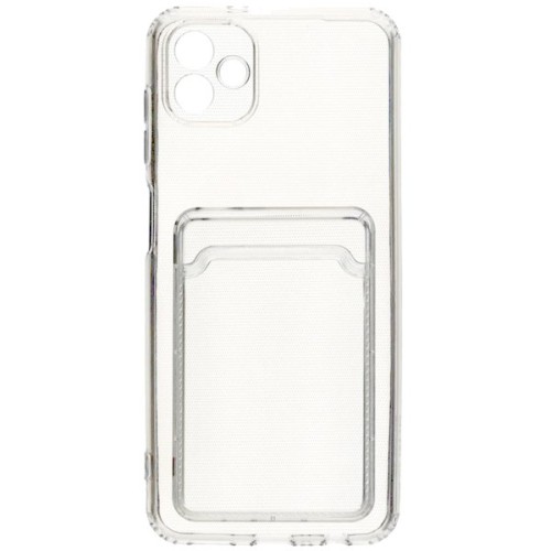 Силиконовый чехол для Samsung Galaxy A04 TPU 1.5мм с картхолдером и защитой камеры Прозрачный