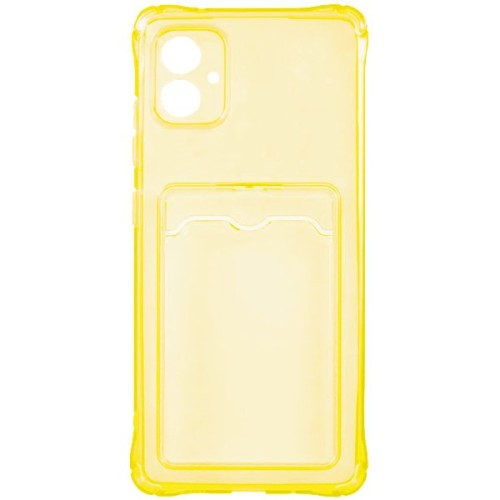 Силиконовый чехол для Samsung Galaxy A04e Silicone Card Holder Case с защитой камеры Желтый