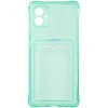 Силиконовый чехол для Samsung Galaxy A04e Silicone Card Holder Case с защитой камеры Мятный