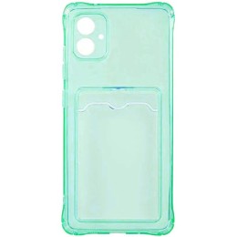 Силиконовый чехол для Samsung Galaxy A04e Silicone Card Holder Case с защитой камеры Мятный