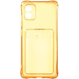 Силиконовый чехол для Samsung Galaxy A04e Silicone Card Holder Case с защитой камеры Оранжевый