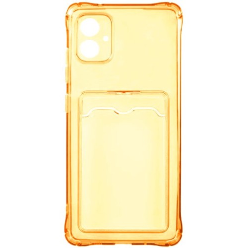 Силиконовый чехол для Samsung Galaxy A04e Silicone Card Holder Case с защитой камеры Оранжевый