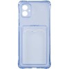 Силиконовый чехол для Samsung Galaxy A04e Silicone Card Holder Case с защитой камеры Синий