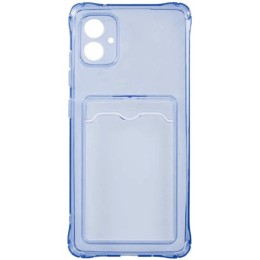 Силиконовый чехол для Samsung Galaxy A04e Silicone Card Holder Case с защитой камеры Синий
