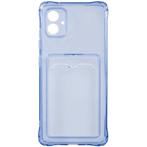 Силиконовый чехол для Samsung Galaxy A04e Silicone Card Holder Case с защитой камеры Синий