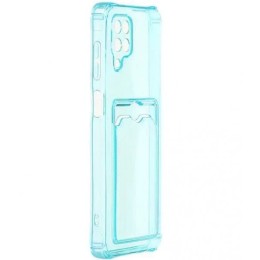 Силиконовый чехол для Samsung Galaxy A12 Silicone Card Holder Case Голубой