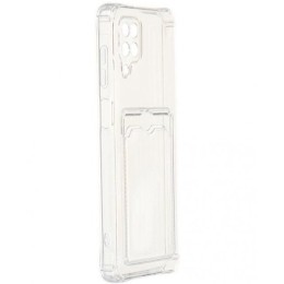 Силиконовый чехол для Samsung Galaxy A12 Silicone Card Holder Case Прозрачный